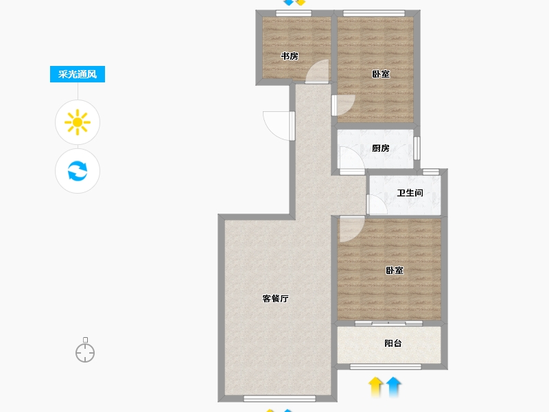 山东省-聊城市-民生·赛雅世纪城-97.00-户型库-采光通风