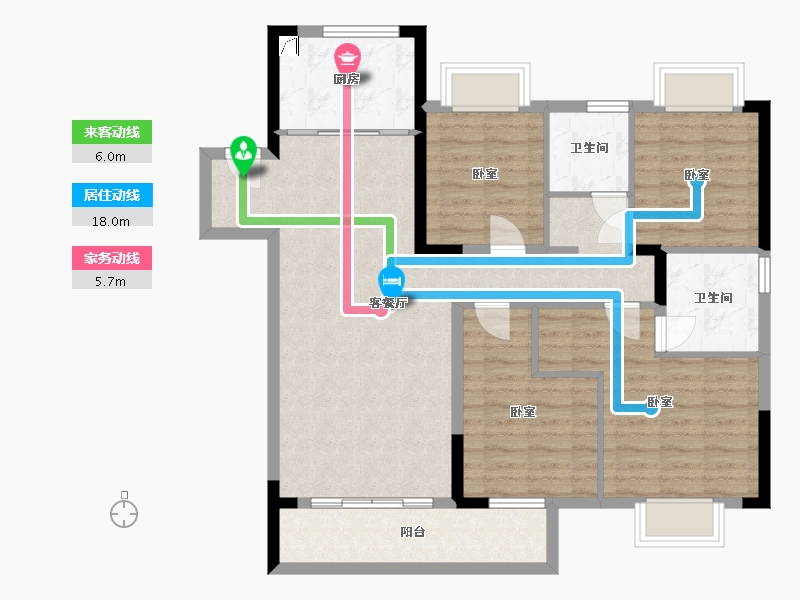 湖北省-武汉市-武汉英赫当代城MOMΛ-100.00-户型库-动静线