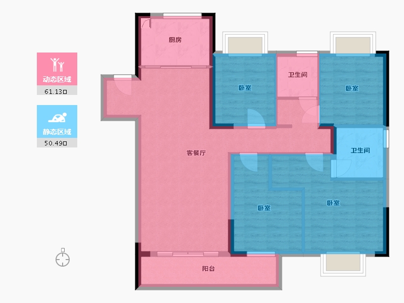 湖北省-武汉市-武汉英赫当代城MOMΛ-100.00-户型库-动静分区