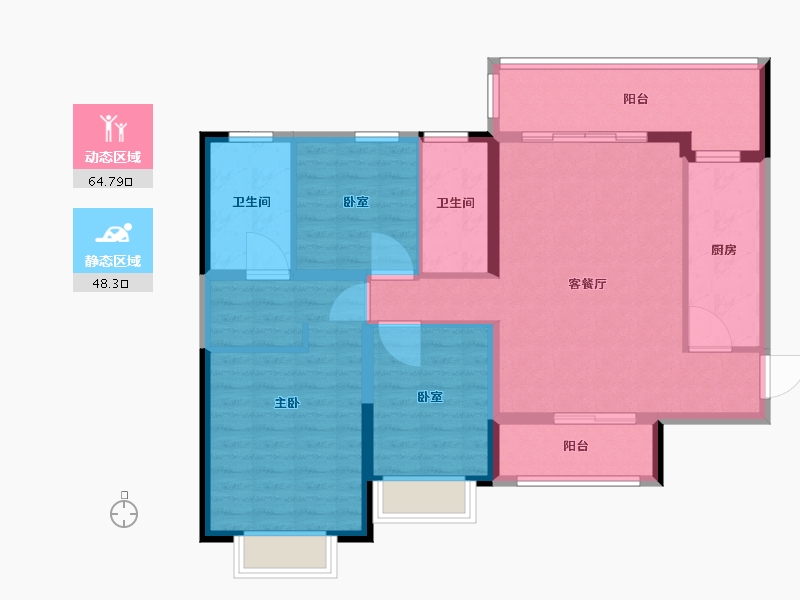 广东省-广州市-恒大鼎湖豪庭-101.00-户型库-动静分区