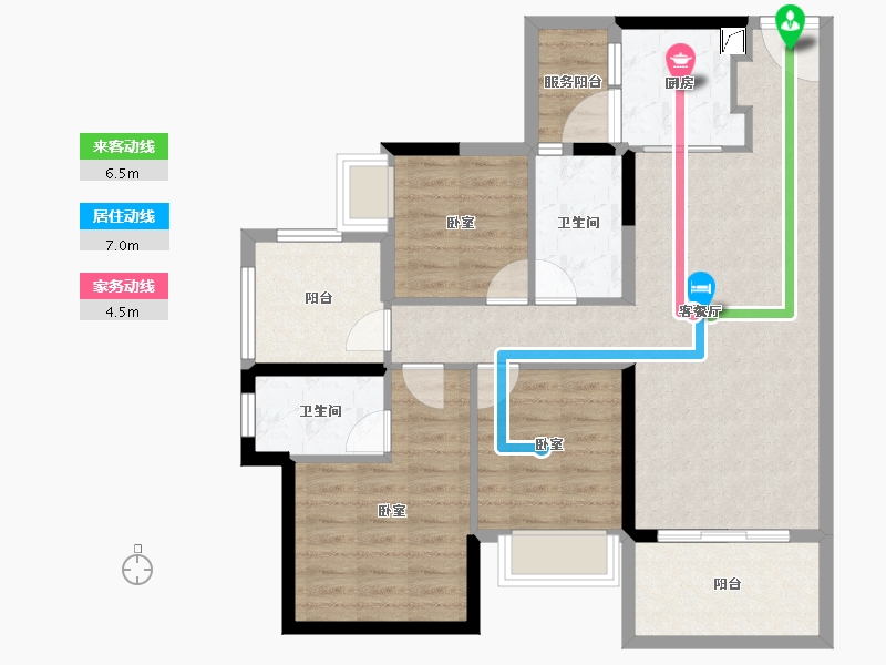 广东省-湛江市-湛江爱琴海国际广场-89.72-户型库-动静线