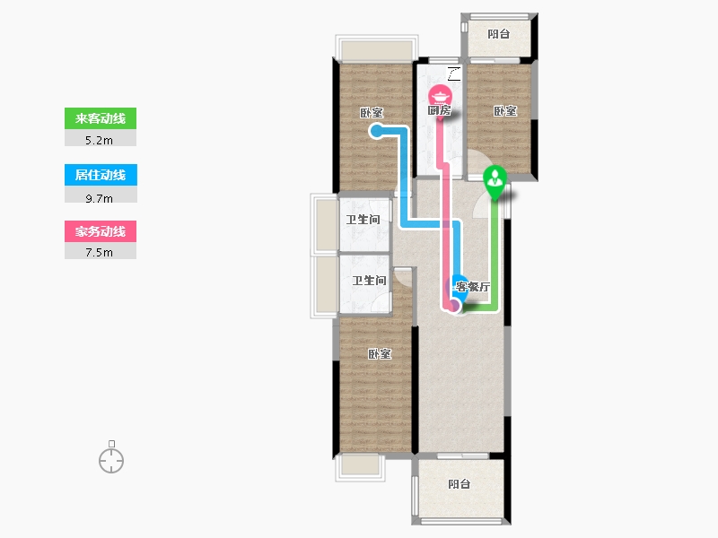 湖北省-黄冈市-新八·世纪华城-102.59-户型库-动静线