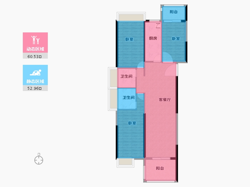 湖北省-黄冈市-新八·世纪华城-102.59-户型库-动静分区