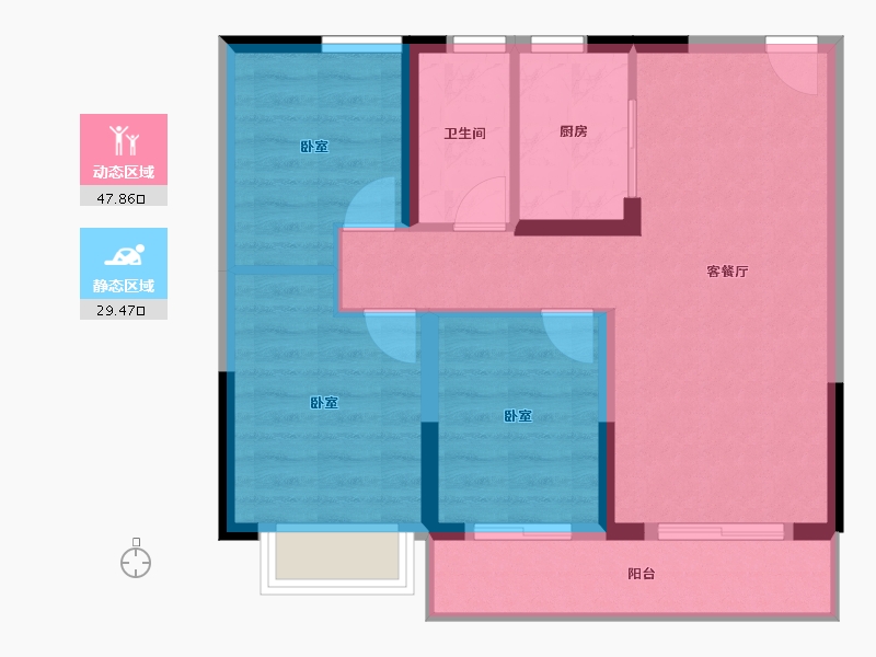 湖北省-武汉市-中建中法之星-69.27-户型库-动静分区