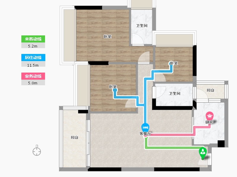 广东省-广州市-海港成天荷1号-81.60-户型库-动静线