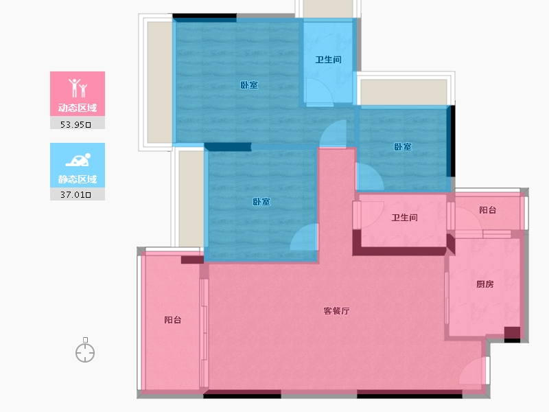 广东省-广州市-海港成天荷1号-81.60-户型库-动静分区