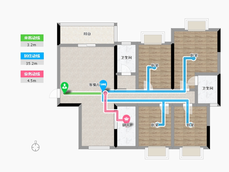 湖南省-株洲市-华苑金逸华府-106.00-户型库-动静线