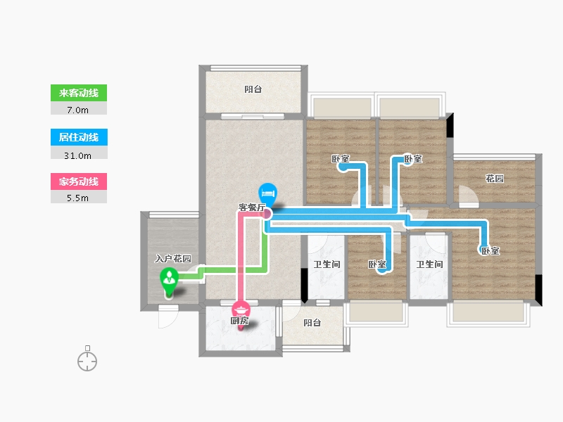 广东省-珠海市-凯柏·香山名门-104.92-户型库-动静线