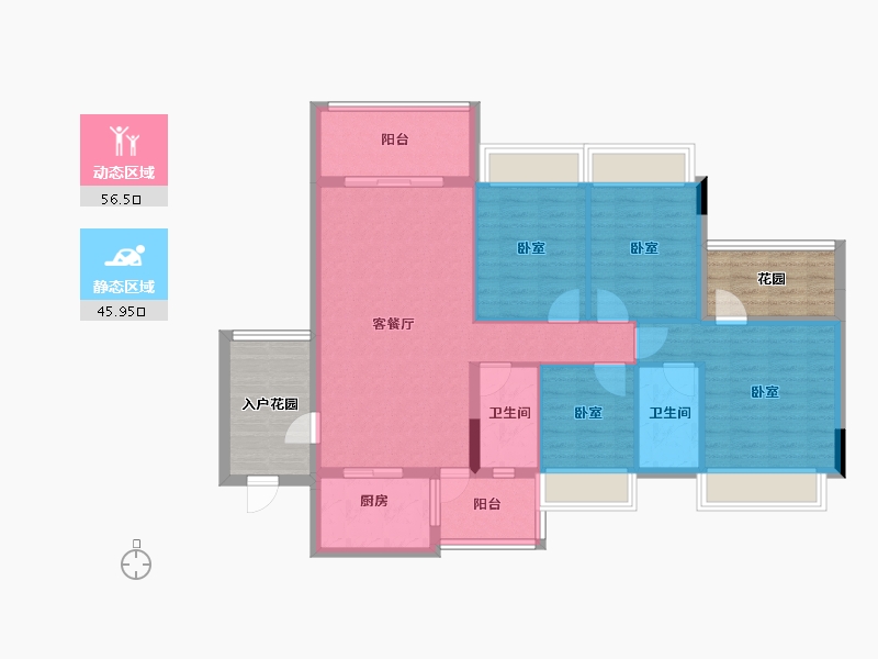 广东省-珠海市-凯柏·香山名门-104.92-户型库-动静分区