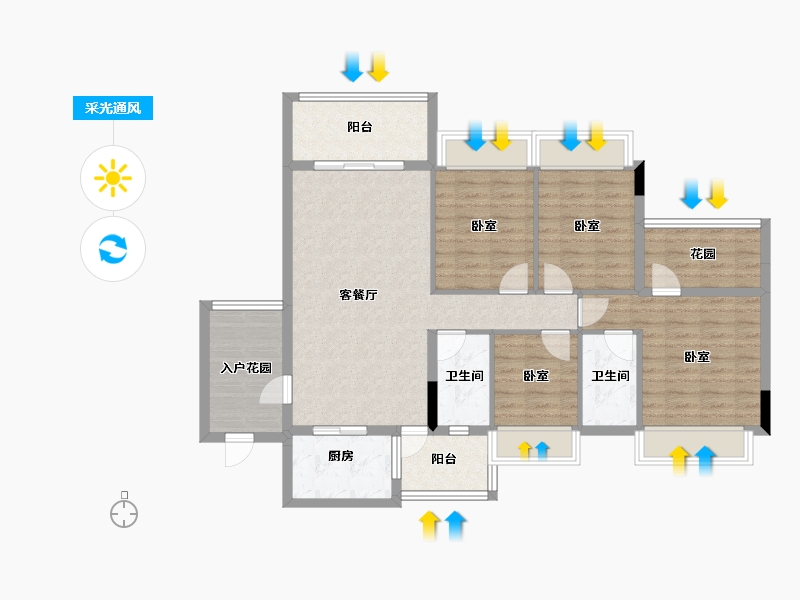 广东省-珠海市-凯柏·香山名门-104.92-户型库-采光通风