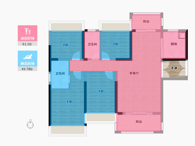 湖南省-湘潭市-福晟滨江花园-102.53-户型库-动静分区