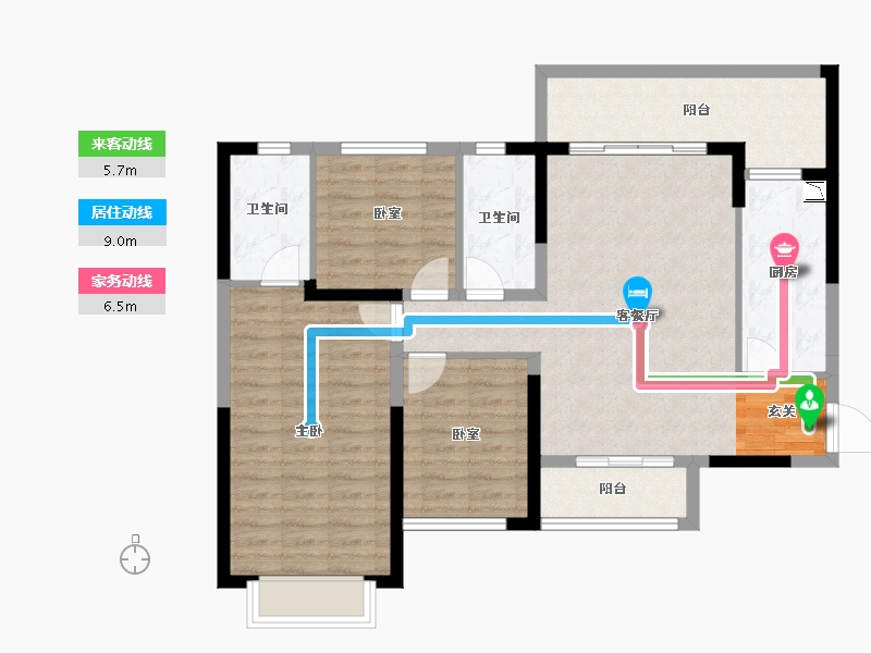 湖南省-长沙市-恒大御景天下-97.45-户型库-动静线