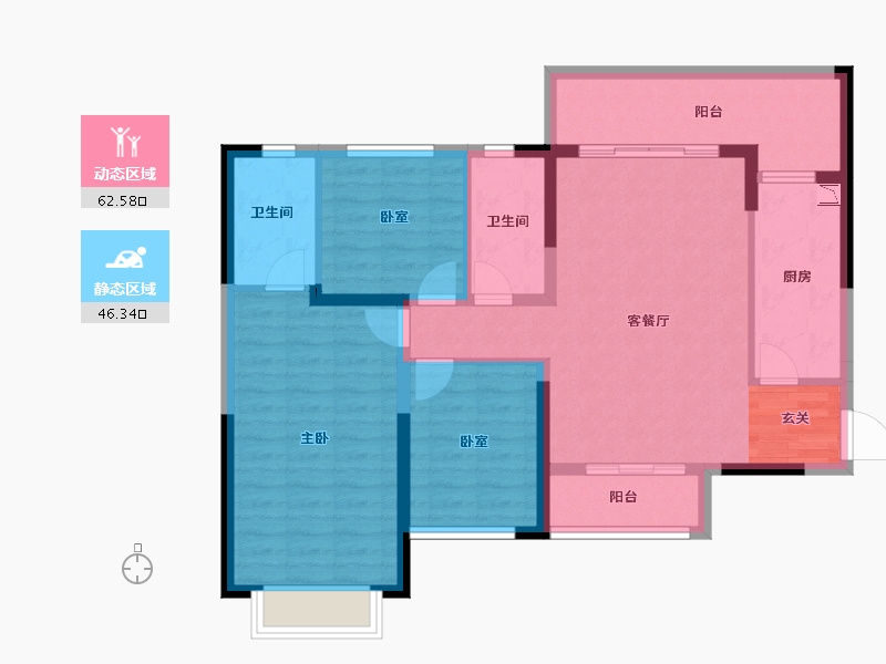 湖南省-长沙市-恒大御景天下-97.45-户型库-动静分区