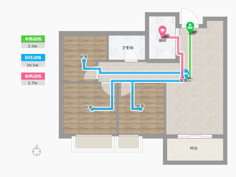 湖北省-荆州市-绿地经开国际城-68.00-户型库-动静线