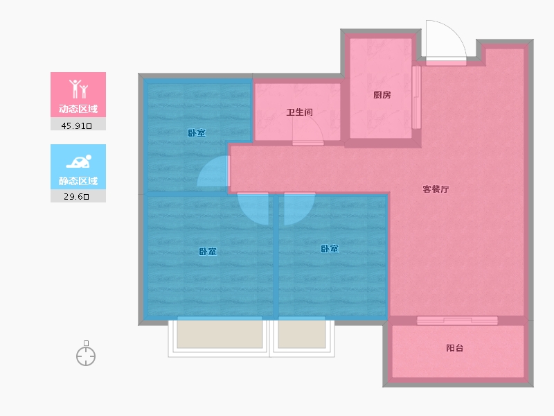 湖北省-荆州市-绿地经开国际城-68.00-户型库-动静分区