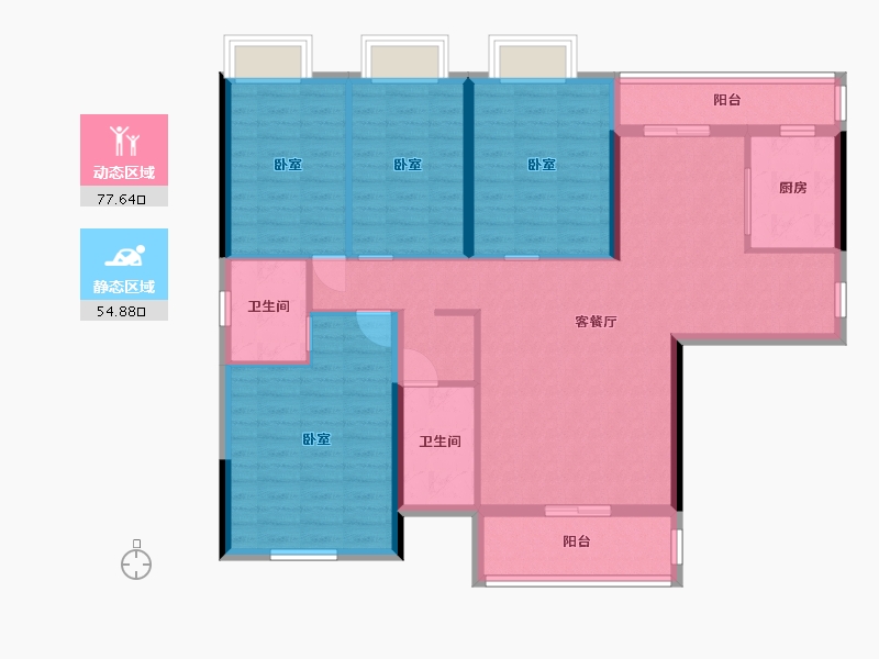 湖南省-株洲市-华苑金逸华府-119.23-户型库-动静分区