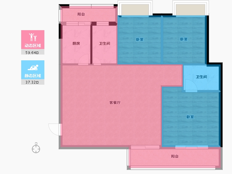 湖北省-孝感市-悟星城-88.09-户型库-动静分区