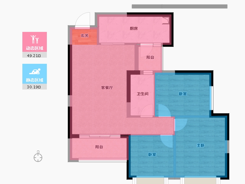 湖南省-长沙市-恒大御景天下-70.92-户型库-动静分区