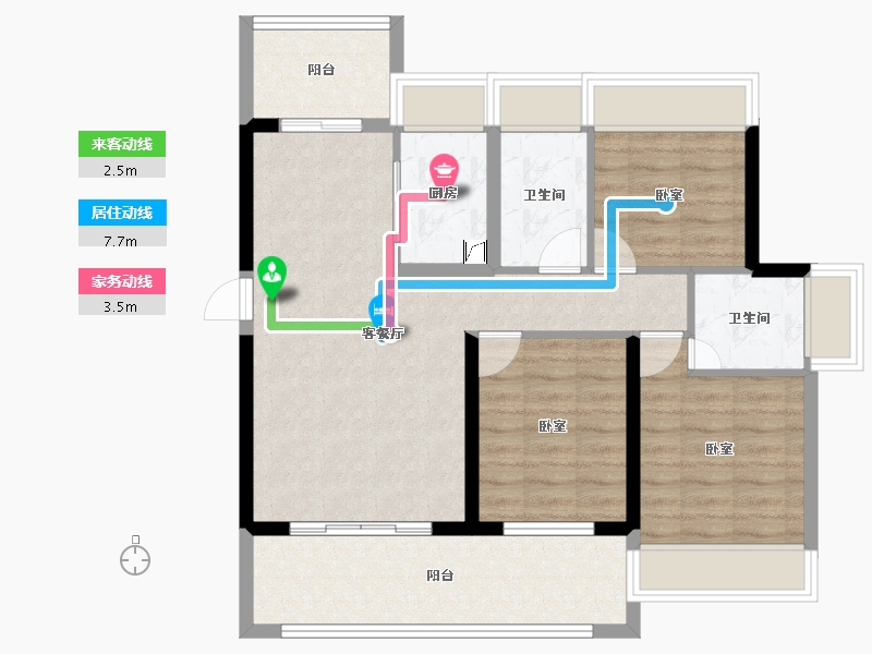 广东省-江门市-东方华庭-85.36-户型库-动静线