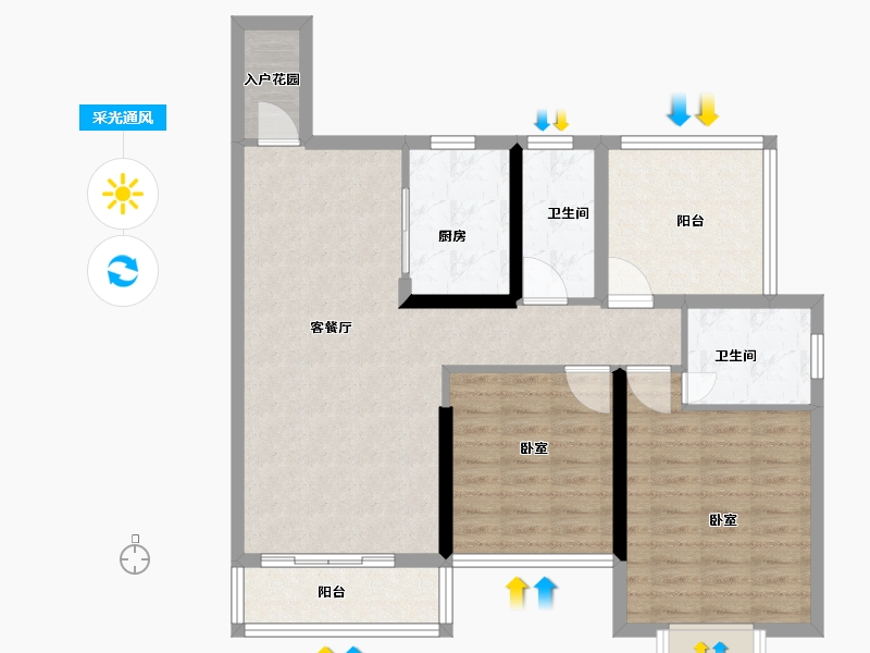 广东省-佛山市-乐添星际半岛-87.98-户型库-采光通风