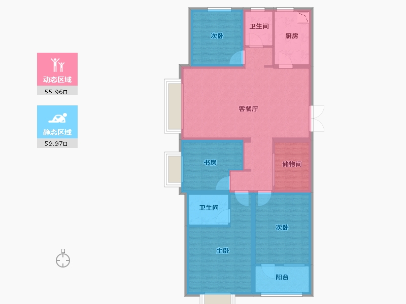 山东省-济宁市-名仕城-103.08-户型库-动静分区