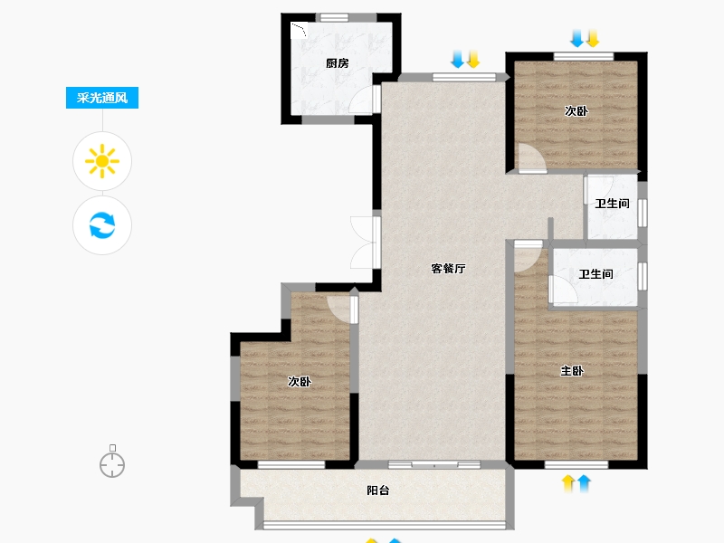 河南省-开封市-豫发学府-113.00-户型库-采光通风