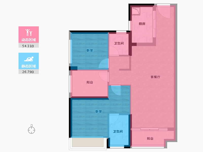 广东省-广州市-广佛里智慧慢城-72.00-户型库-动静分区