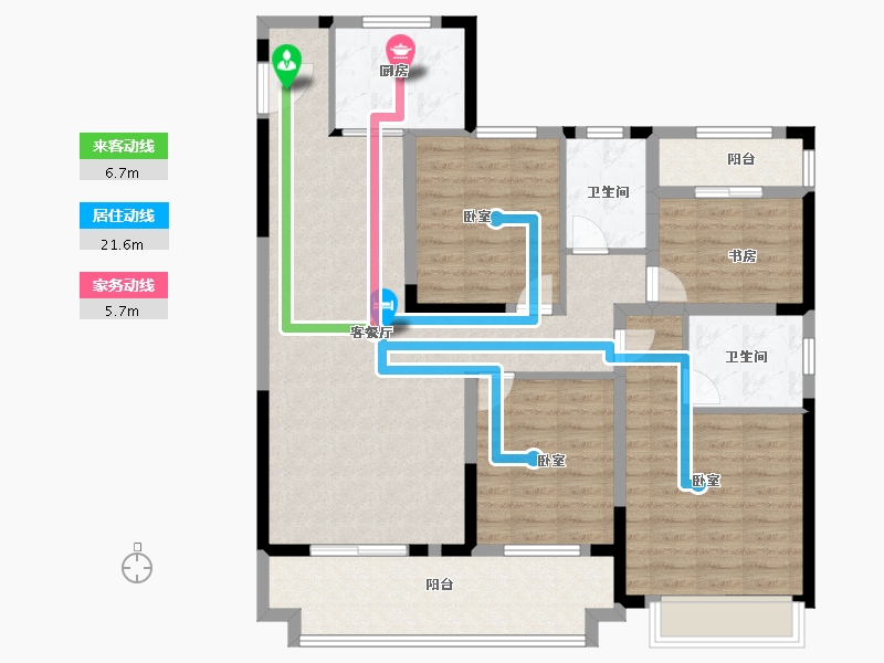 湖北省-黄冈市-中梁九号院-111.00-户型库-动静线