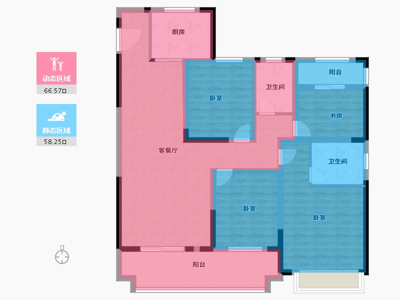 湖北省-黄冈市-中梁九号院-111.00-户型库-动静分区