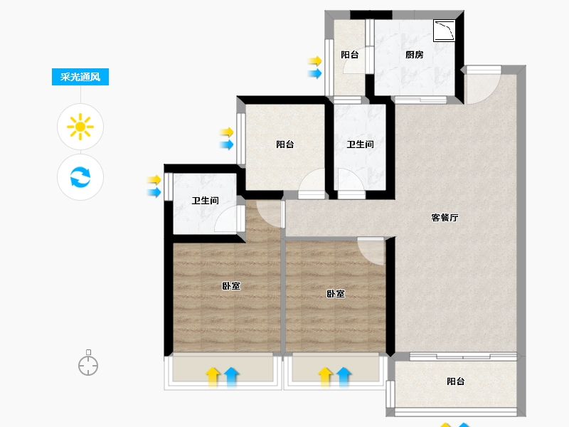 广东省-广州市-广佛里智慧慢城-78.38-户型库-采光通风