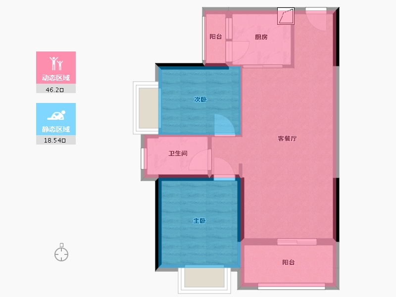 广东省-惠州市-诺澜悠山美地-57.43-户型库-动静分区