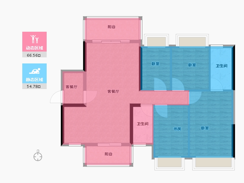 广东省-佛山市-越秀星汇名庭-110.01-户型库-动静分区