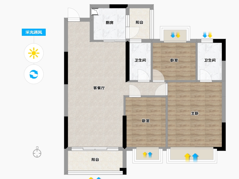 广东省-广州市-清远时代糖果-84.09-户型库-采光通风