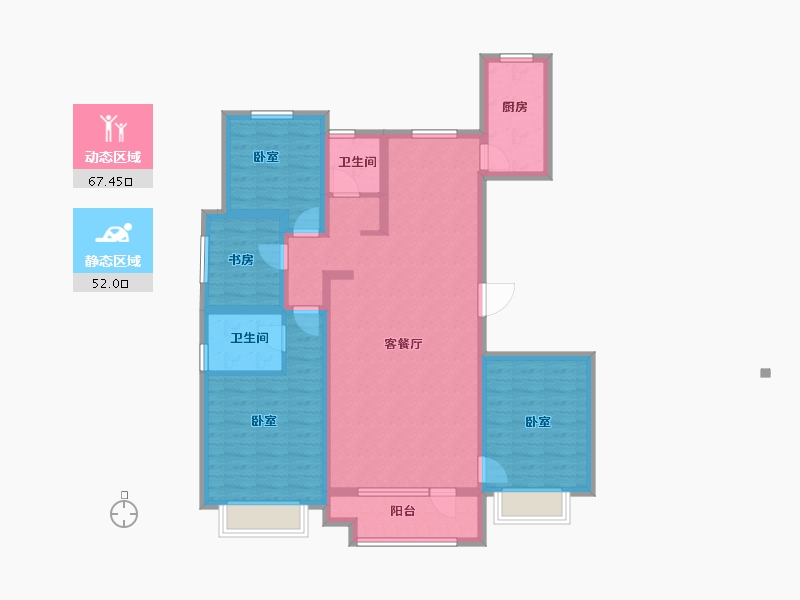 山东省-聊城市-大唐郡-105.82-户型库-动静分区