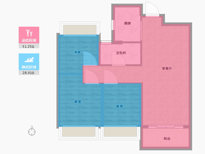 湖北省-武汉市-华发四季-72.00-户型库-动静分区