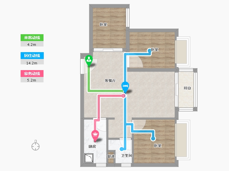 广东省-广州市-品实云湖花城-64.01-户型库-动静线