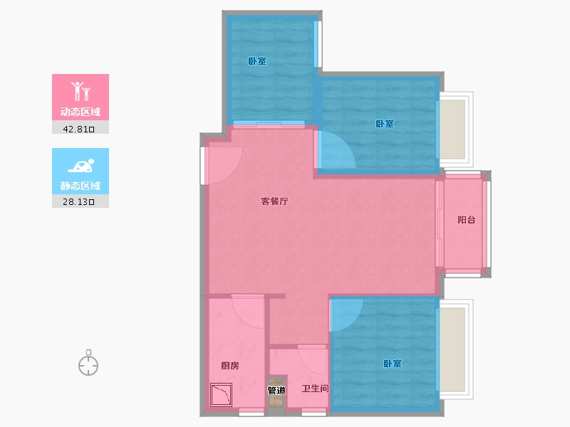 广东省-广州市-品实云湖花城-64.01-户型库-动静分区