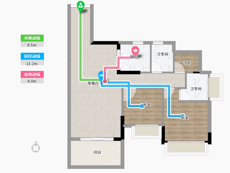 广东省-湛江市-宝江天盈-74.14-户型库-动静线