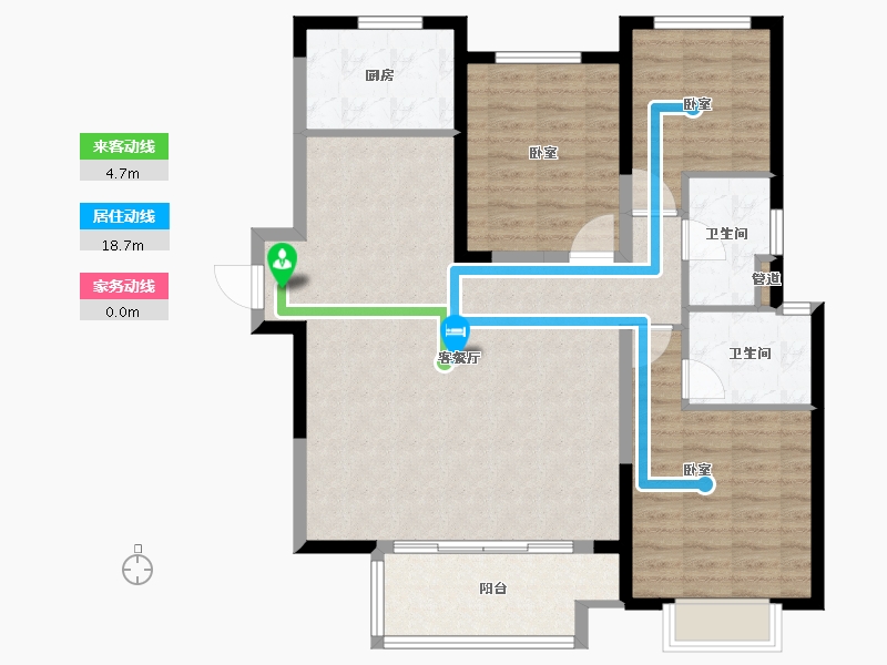 湖南省-长沙市-龙湖·春江郦城-104.00-户型库-动静线