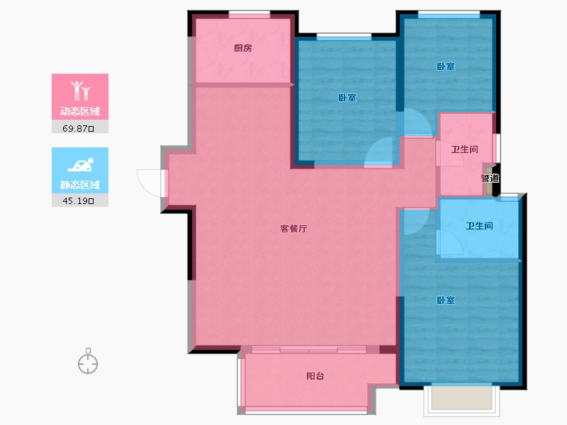 湖南省-长沙市-龙湖·春江郦城-104.00-户型库-动静分区