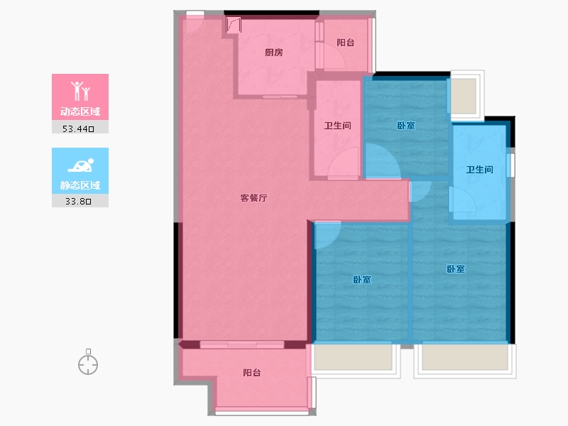 广东省-江门市-新会富力英皇金禧花园-77.99-户型库-动静分区