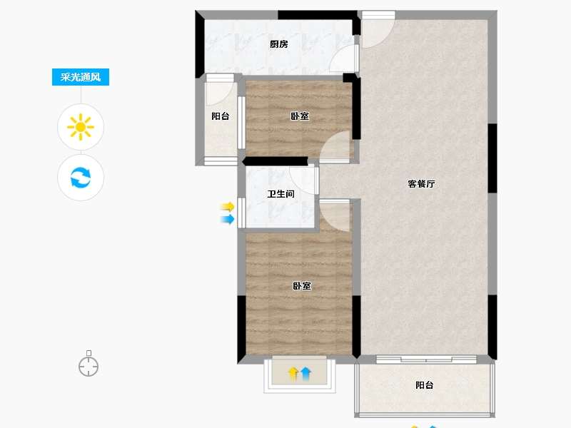 湖北省-宜昌市-三江至禧-74.65-户型库-采光通风