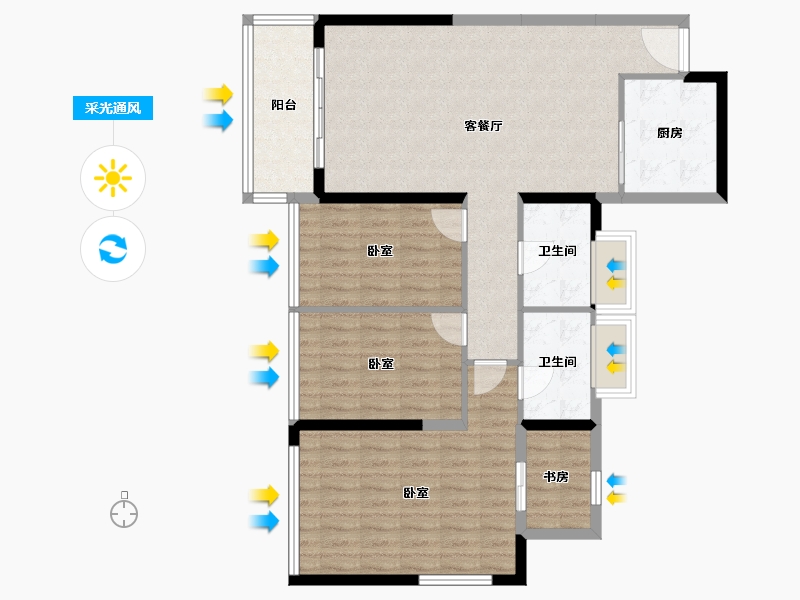 广东省-江门市-华以泰龙湾汇峰-99.55-户型库-采光通风