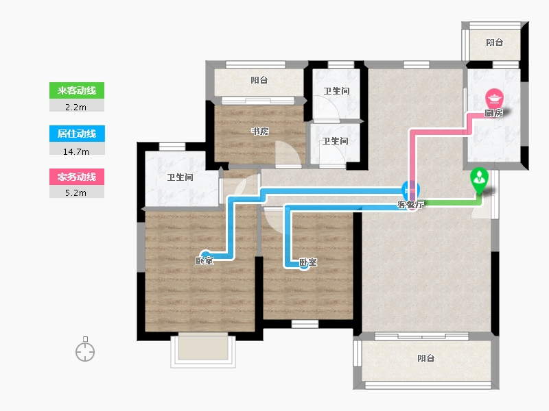 湖南省-岳阳市-天伦溪山府-84.20-户型库-动静线