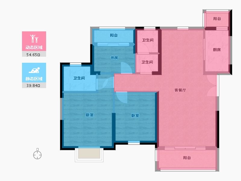 湖南省-岳阳市-天伦溪山府-84.20-户型库-动静分区