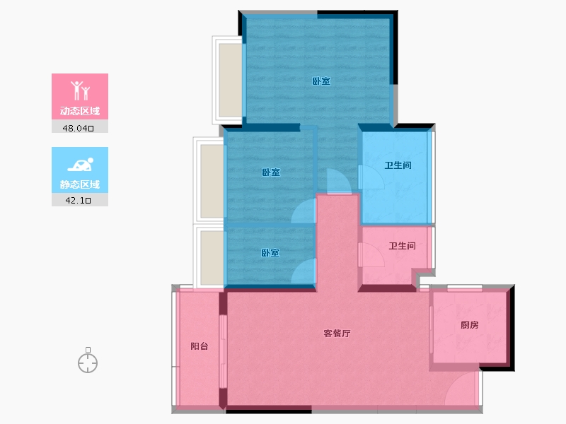 广东省-江门市-华以泰龙湾汇峰-80.81-户型库-动静分区