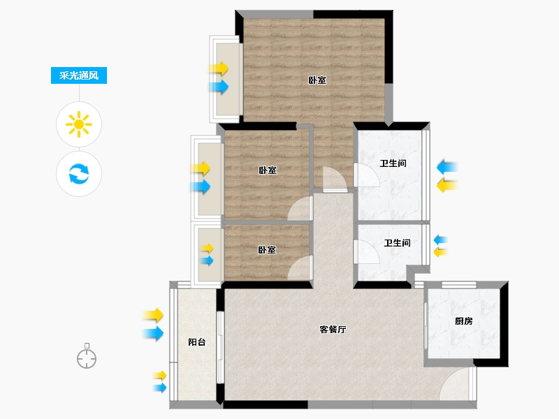 广东省-江门市-华以泰龙湾汇峰-80.81-户型库-采光通风