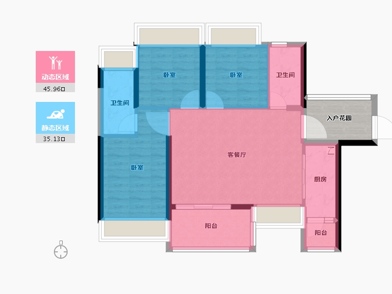 广东省-江门市-新会富力英皇金禧花园-78.00-户型库-动静分区