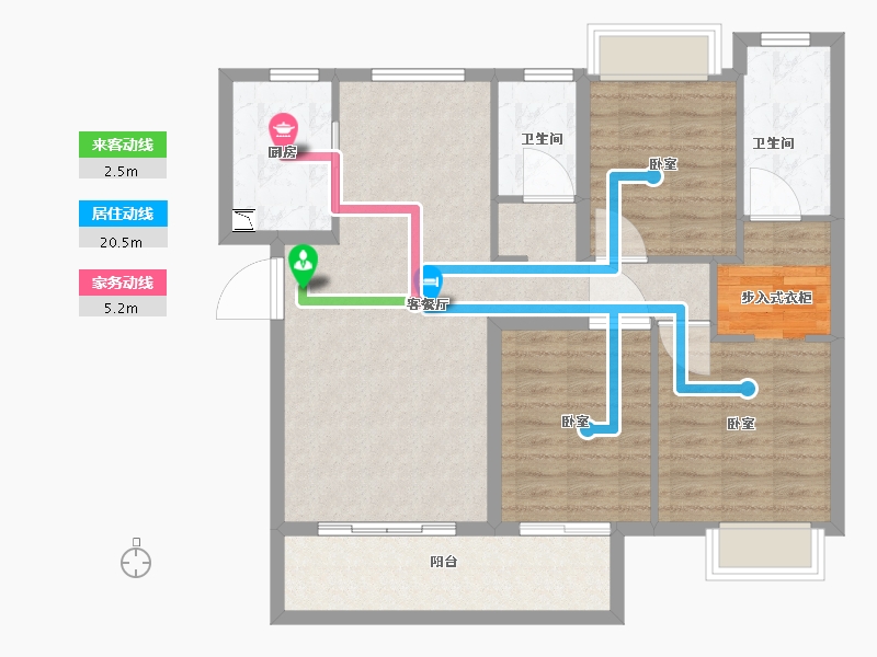 湖北省-武汉市-华发四季-94.00-户型库-动静线