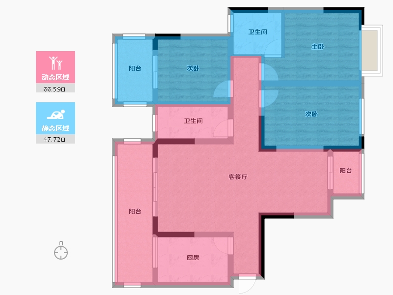 湖南省-湘潭市-富鑫源小区-100.72-户型库-动静分区